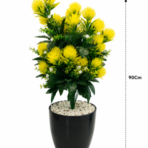 🌼 Luxury Yellow Bloom Arrangement – Premium Artificial Flower Pot 70CM
