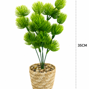 🌿 Mini Luxury Green Pine Plant – Elegant Artificial Desk Decor 35cm